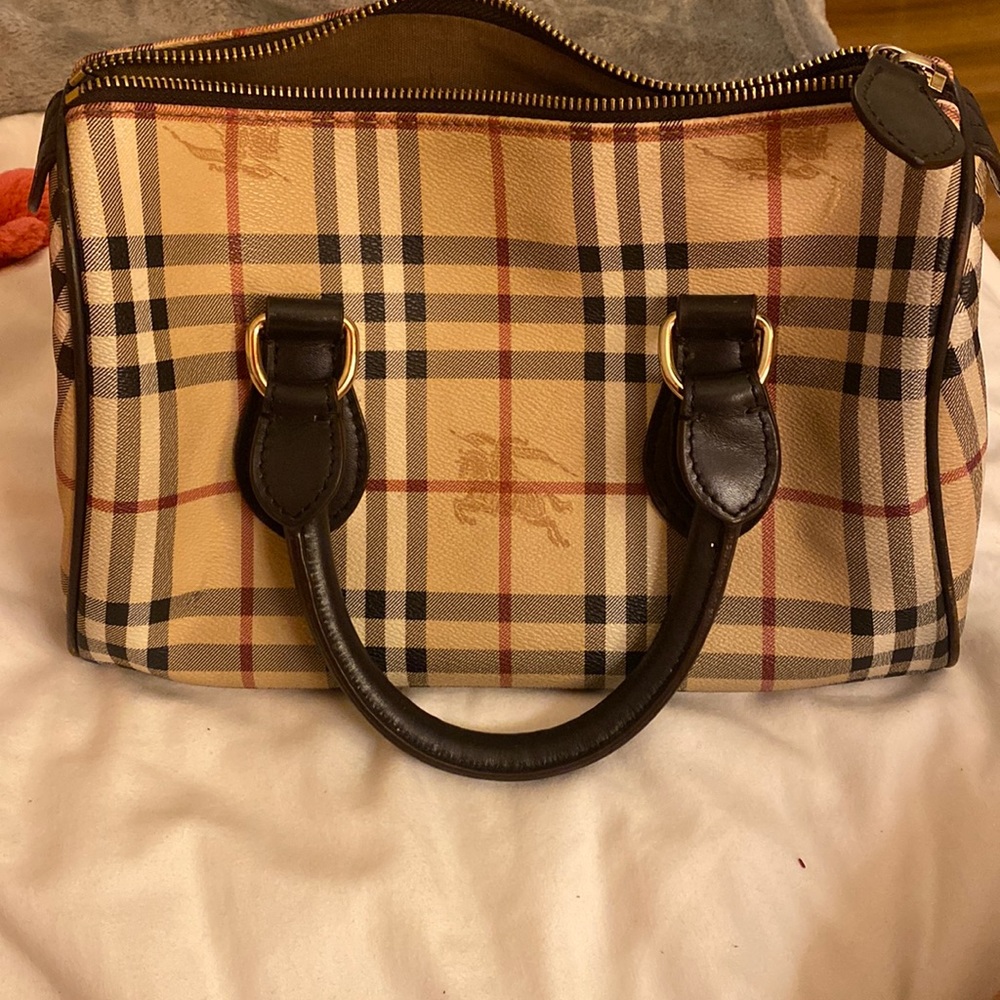 Vintage Burberry Haymarket Check Bowling Bag
